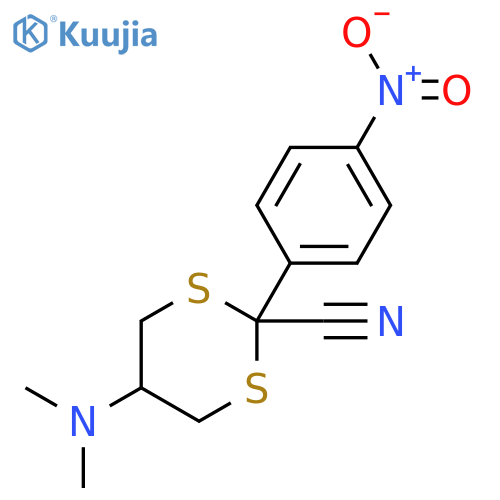 1,3-Dithiane-2-carbonitrile, 5-(dimethylamino)-2-(4-nitrophenyl)- structure