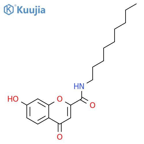 4H-1-Benzopyran-2-carboxamide, 7-hydroxy-N-nonyl-4-oxo- structure