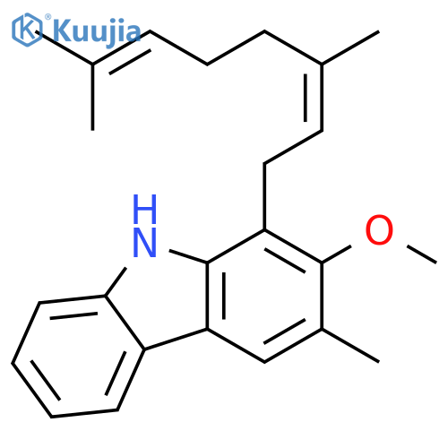 9H-Carbazole, 1-(3,7-dimethyl-2,6-octadienyl)-2-methoxy-3-methyl- structure