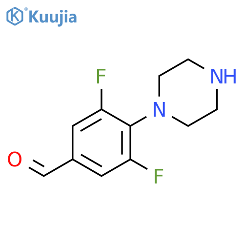 3,5-difluoro-4-(1-piperazinyl)-Benzaldehyde structure