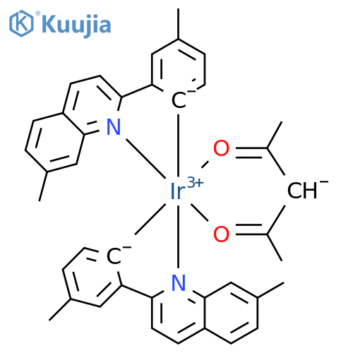 Bis[2-(2-methylphenyl)-7-methyl-quinoline](acetylacetonate)iridium(III) structure