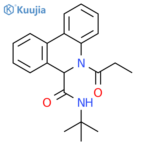6-Phenanthridinecarboxamide,N-(1,1-dimethylethyl)-5,6-dihydro-5-(1-oxopropyl)- structure
