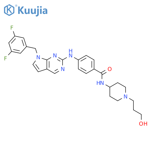 Benzamide,4-[[7-[(3,5-difluorophenyl)methyl]-7H-pyrrolo[2,3-d]pyrimidin-2-yl]amino]-N-[1-(3-hydroxypropyl)-4-piperidinyl]- structure