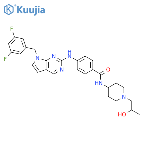 Benzamide,4-[[7-[(3,5-difluorophenyl)methyl]-7H-pyrrolo[2,3-d]pyrimidin-2-yl]amino]-N-[1-(2-hydroxypropyl)-4-piperidinyl]- structure