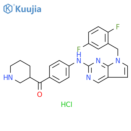 Methanone,[4-[[7-[(2,5-difluorophenyl)methyl]-7H-pyrrolo[2,3-d]pyrimidin-2-yl]amino]phenyl]-3-piperidinyl-, dihydrochloride structure