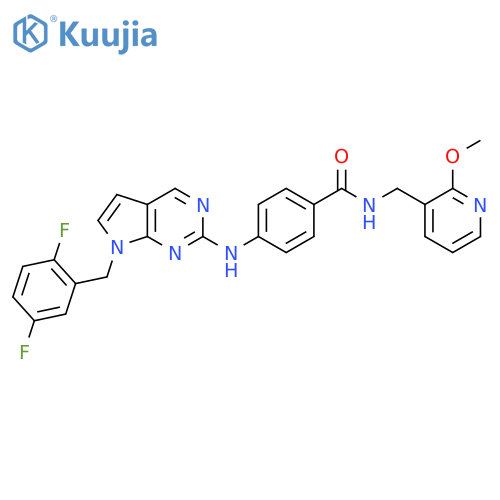 Benzamide,4-[[7-[(2,5-difluorophenyl)methyl]-7H-pyrrolo[2,3-d]pyrimidin-2-yl]amino]-N-[(2-methoxy-3-pyridinyl)methyl]- structure