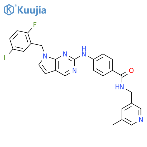 Benzamide,4-[[7-[(2,5-difluorophenyl)methyl]-7H-pyrrolo[2,3-d]pyrimidin-2-yl]amino]-N-[(5-methyl-3-pyridinyl)methyl]- structure