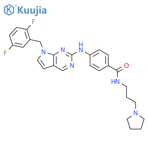 Benzamide,4-[[7-[(2,5-difluorophenyl)methyl]-7H-pyrrolo[2,3-d]pyrimidin-2-yl]amino]-N-[3-(1-pyrrolidinyl)propyl]- structure