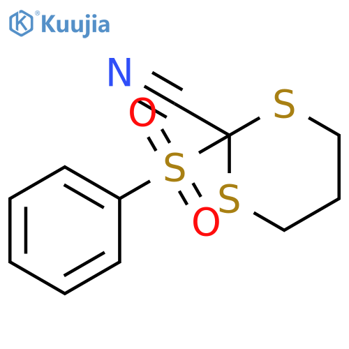 1,3-Dithiane-2-carbonitrile, 2-(phenylsulfonyl)- structure