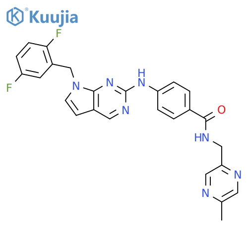 Benzamide,4-[[7-[(2,5-difluorophenyl)methyl]-7H-pyrrolo[2,3-d]pyrimidin-2-yl]amino]-N-[(5-methylpyrazinyl)methyl]- structure