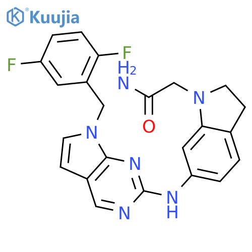 1H-Indole-1-acetamide,6-[[7-[(2,5-difluorophenyl)methyl]-7H-pyrrolo[2,3-d]pyrimidin-2-yl]amino]-2,3-dihydro- structure
