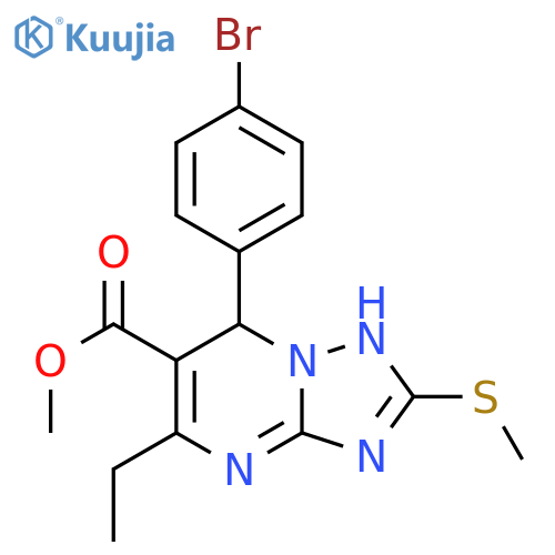 methyl 7-(4-bromophenyl)-5-ethyl-2-(methylsulfanyl)-4H,7H-1,2,4triazolo1,5-apyrimidine-6-carboxylate structure
