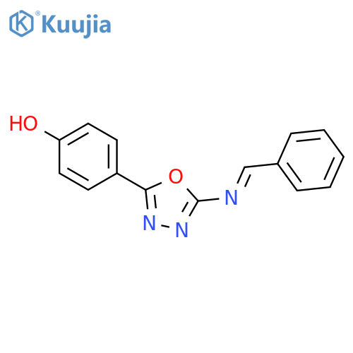 Phenol, 4-[5-[(phenylmethylene)amino]-1,3,4-oxadiazol-2-yl]- structure
