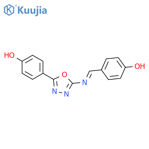 PHENOL, 4-[5-[[(4-HYDROXYPHENYL)METHYLENE]AMINO]-1,3,4-OXADIAZOL-2-YL]- structure