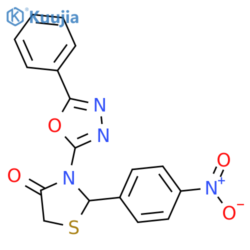 4-THIAZOLIDINONE, 2-(4-NITROPHENYL)-3-(5-PHENYL-1,3,4-OXADIAZOL-2-YL)- structure
