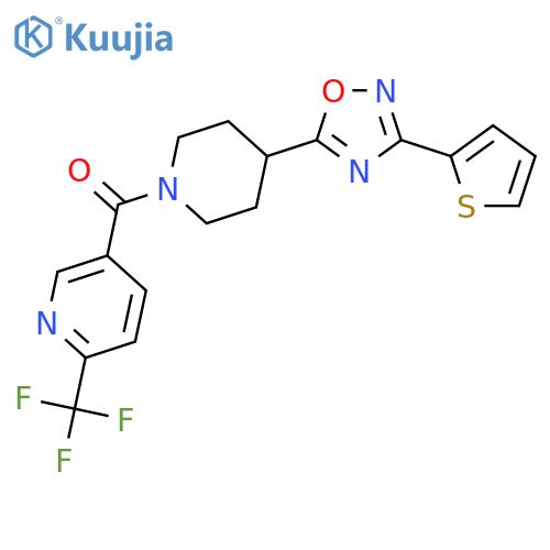 5-((4-[3-(2-THIENYL)-1,2,4-OXADIAZOL-5-YL]PIPERIDIN-1-YL)CARBONYL)-2-(TRIFLUOROMETHYL)PYRIDINE structure