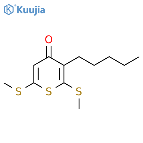 4H-Thiopyran-4-one, 2,6-bis(methylthio)-3-pentyl- structure