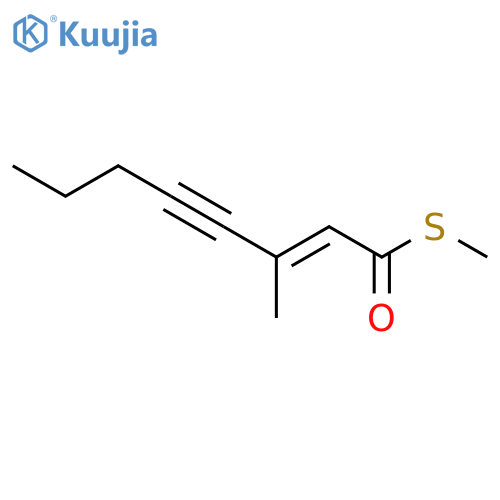 2-Octen-4-ynethioic acid, 3-methyl-, S-methyl ester structure