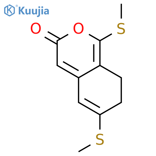 3H-2-BENZOPYRAN-3-ONE, 7,8-DIHYDRO-1,6-BIS(METHYLTHIO)- structure
