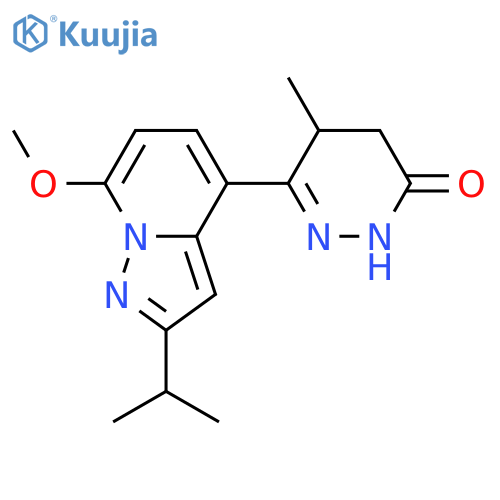 3(2H)-Pyridazinone,4,5-dihydro-6-[7-methoxy-2-(1-methylethyl)pyrazolo[1,5-a]pyridin-4-yl]-5-methyl- structure