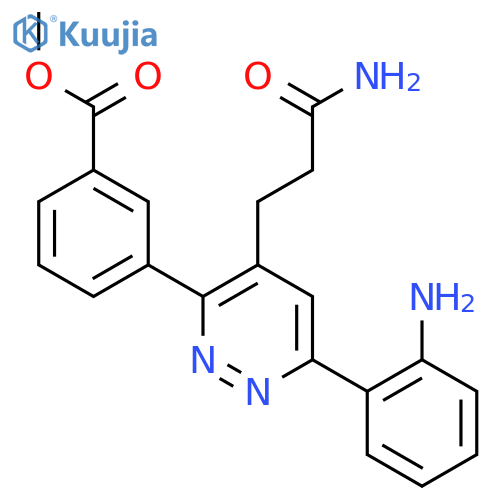 Benzoic acid,3-[4-(3-amino-3-oxopropyl)-6-(2-aminophenyl)-3-pyridazinyl]-, methylester structure