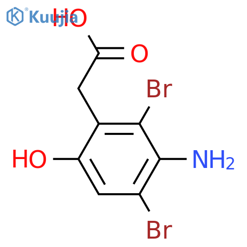 2-(3-Amino-2,4-dibromo-6-hydroxyphenyl)acetic acid structure