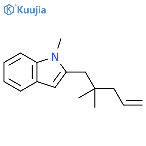 1H-Indole, 2-(2,2-dimethyl-4-pentenyl)-1-methyl- structure