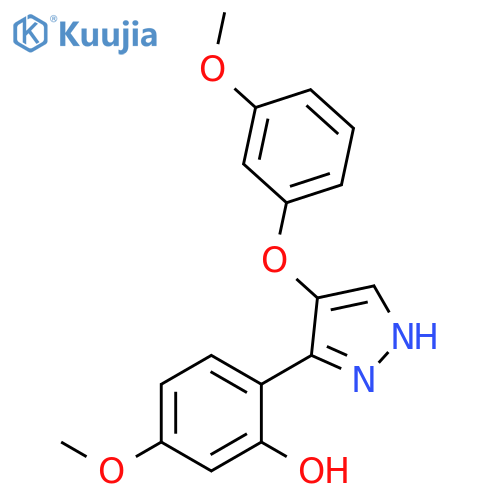 5-methoxy-2-4-(3-methoxyphenoxy)-1H-pyrazol-3-ylphenol structure