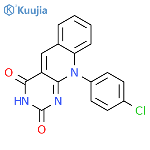 PYRIMIDO[4,5-B]QUINOLINE-2,4(3H,10H)-DIONE, 10-(4-CHLOROPHENYL)- structure