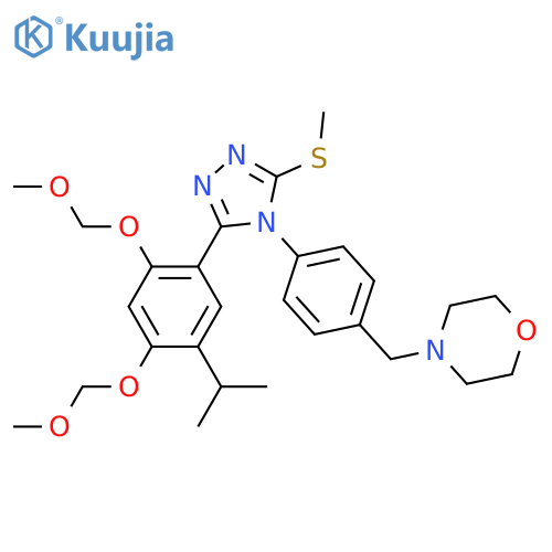 Morpholine,4-[[4-[3-[2,4-bis(methoxymethoxy)-5-(1-methylethyl)phenyl]-5-(methylthio)-4H-1,2,4-triazol-4-yl]phenyl]methyl]- structure