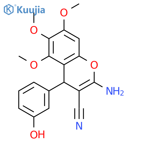 4H-1-Benzopyran-3-carbonitrile,2-amino-4-(3-hydroxyphenyl)-5,6,7-trimethoxy- structure