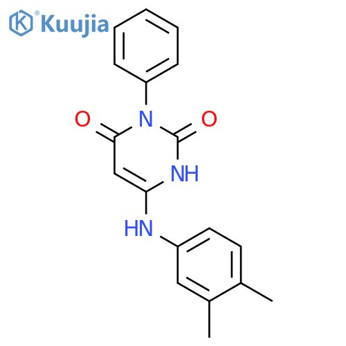 2,4(1H,3H)-PYRIMIDINEDIONE, 6-[(3,4-DIMETHYLPHENYL)AMINO]-3-PHENYL- structure