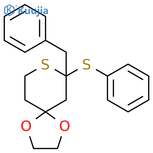 1,4-Dioxa-8-thiaspiro[4.5]decane, 7-(phenylmethyl)-7-(phenylthio)- structure