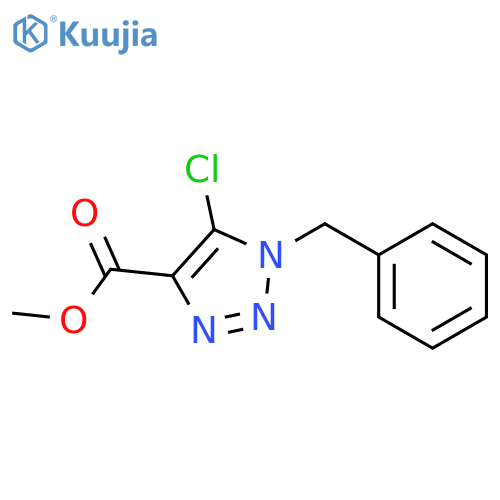 1H-1,2,3-Triazole-4-carboxylicacid, 5-chloro-1-(phenylmethyl)-, methyl ester structure