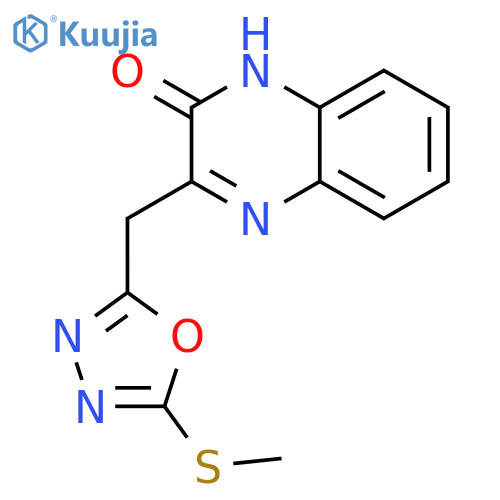 3-{[5-(Methylsulfanyl)-1,3,4-oxadiazol-2-yl]methyl}quinoxalin-2(1H)-one structure