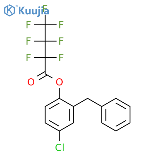 Butanoic acid, heptafluoro-, 4-chloro-2-(phenylmethyl)phenyl ester structure