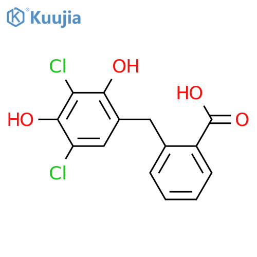 Benzoic acid, 2-[(3,5-dichloro-2,4-dihydroxyphenyl)methyl]- structure