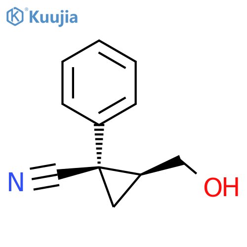 (1R,2S)-2-(hydroxymethyl)-1-phenylcyclopropanecarbonitrile structure