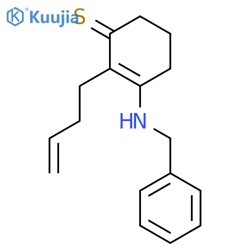 2-CYCLOHEXENE-1-THIONE, 2-(3-BUTENYL)-3-[(PHENYLMETHYL)AMINO]- structure