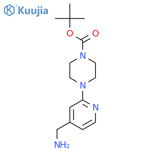 tert-Butyl 4-4-(aminomethyl)pyrid-2-ylpiperazine-1-carboxylate structure
