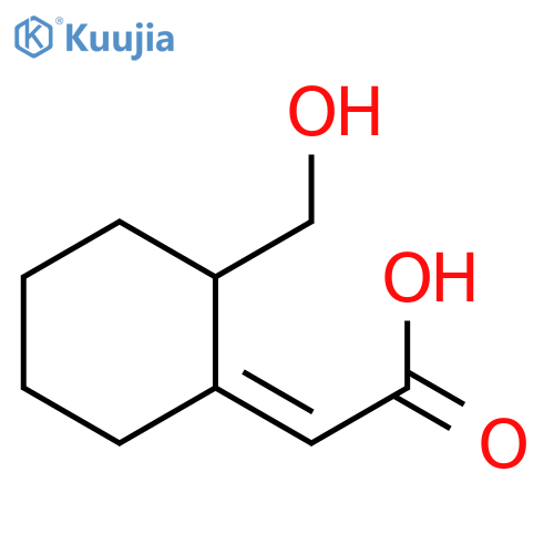 Acetic acid, [2-(hydroxymethyl)cyclohexylidene]- structure