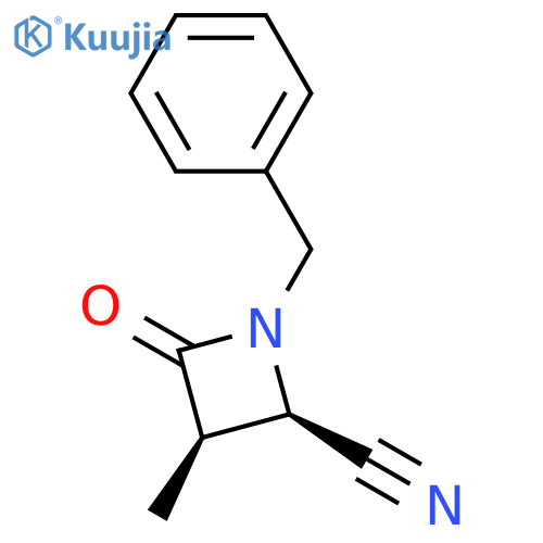 2-Azetidinecarbonitrile, 3-methyl-4-oxo-1-(phenylmethyl)-, (2R,3R)-rel- structure