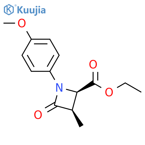 2-Azetidinecarboxylic acid, 1-(4-methoxyphenyl)-3-methyl-4-oxo-, ethylester, (2R,3R)-rel- structure