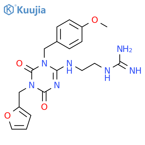 Guanidine,N-[2-[[5-(2-furanylmethyl)-3,4,5,6-tetrahydro-3-[(4-methoxyphenyl)methyl]-4,6-dioxo-1,3,5-triazin-2-yl]amino]ethyl]- structure