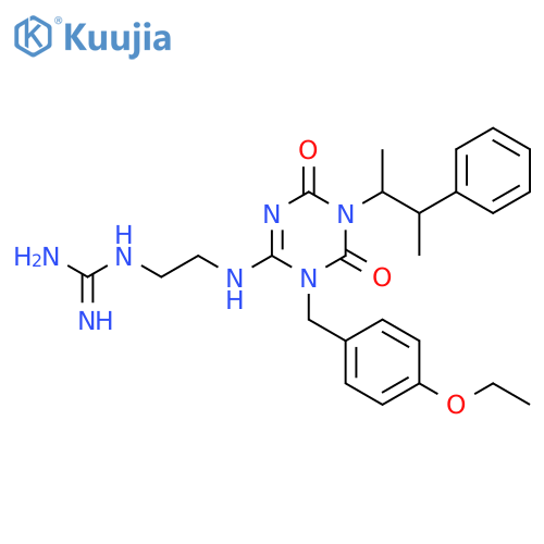 Guanidine,N-[2-[[3-[(4-ethoxyphenyl)methyl]-3,4,5,6-tetrahydro-5-[(1R,2R)-1-methyl-2-phenylpropyl]-4,6-dioxo-1,3,5-triazin-2-yl]amino]ethyl]- structure