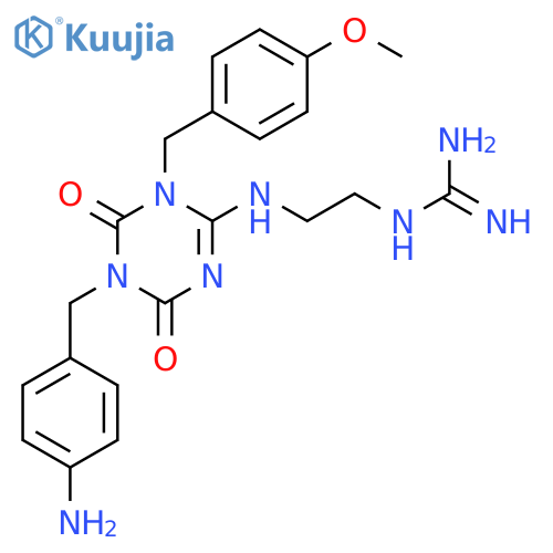 Guanidine,N-[2-[[5-[(4-aminophenyl)methyl]-3,4,5,6-tetrahydro-3-[(4-methoxyphenyl)methyl]-4,6-dioxo-1,3,5-triazin-2-yl]amino]ethyl]- structure