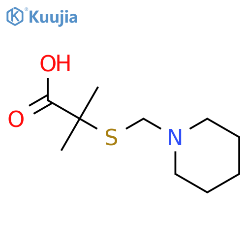2-methyl-2-[(piperidin-1-ylmethyl)sulfanyl]propanoic acid structure