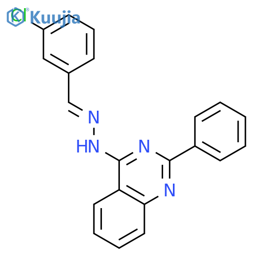 Benzaldehyde, 3-chloro-, (2-phenyl-4-quinazolinyl)hydrazone structure