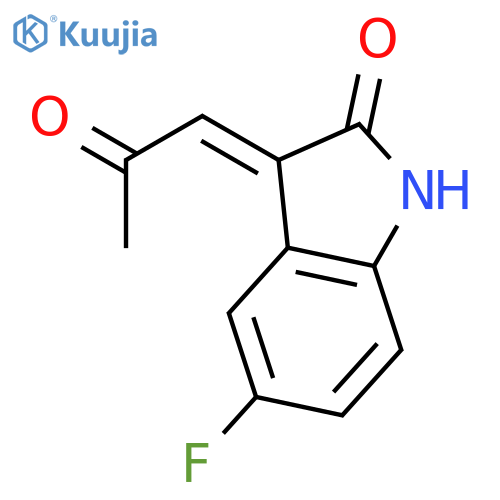 2H-Indol-2-one, 5-fluoro-1,3-dihydro-3-(2-oxopropylidene)- structure