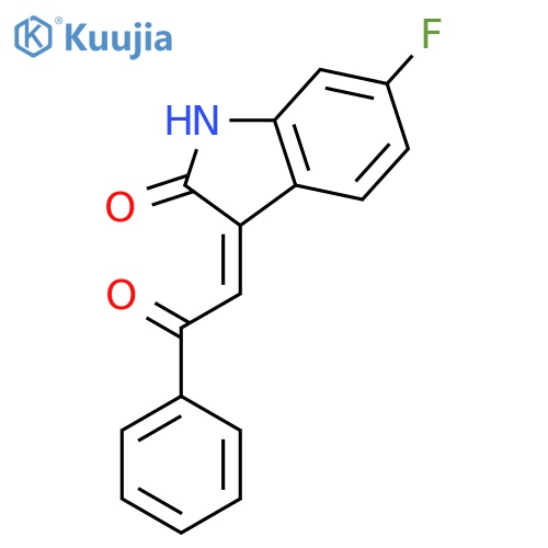 2H-INDOL-2-ONE, 6-FLUORO-1,3-DIHYDRO-3-(2-OXO-2-PHENYLETHYLIDENE)- structure